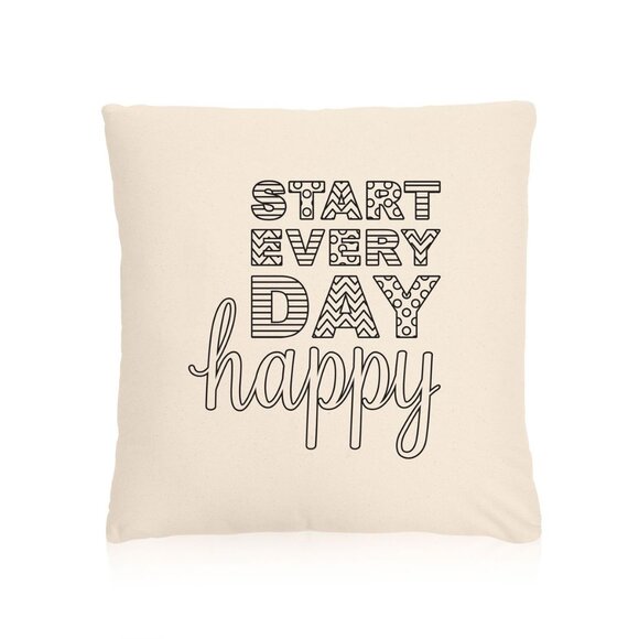 Thirty-One Statement Canvas Pillow Cover - Color Me Happy - Picture 1 of 1